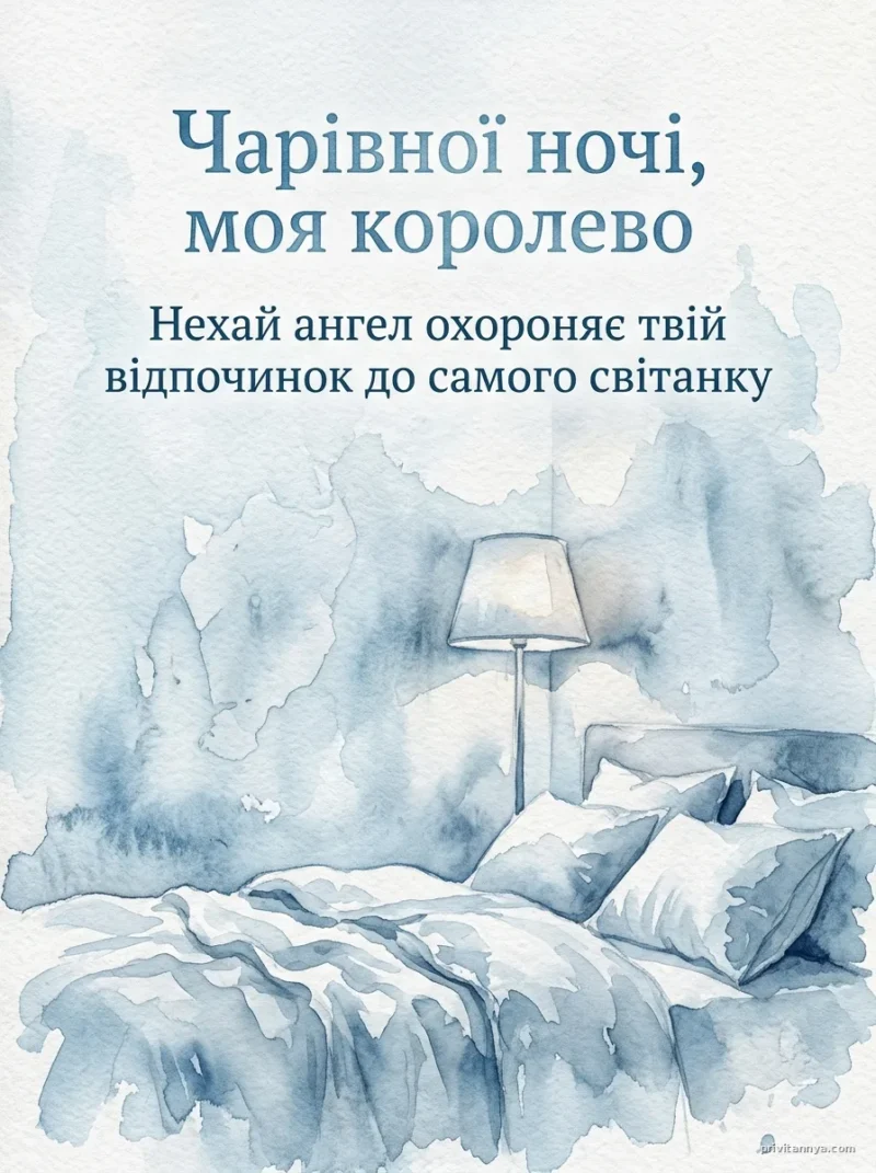 Затишна спальня з торшером — Романтична листівка на ніч